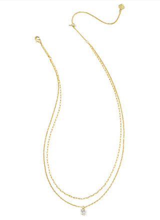 Cailin Multi Strand Necklace – White Crystal