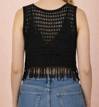 Ivory Meadow Crochet Fringe Top