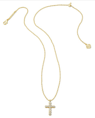 Cross Pendant Necklace – White Crystal