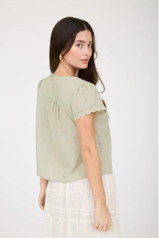 Meadow Lace Tie Front Top