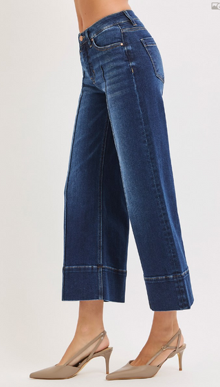Dakota Wide-Leg Cropped Jeans