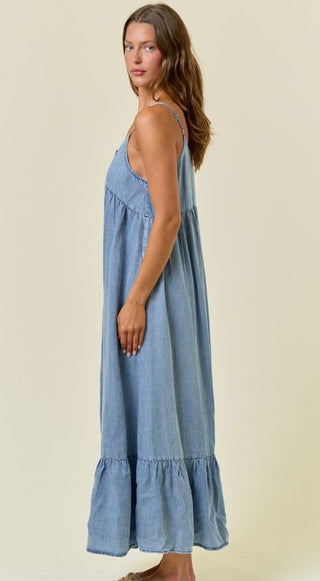 Willow Breeze Chambray Midi Dress