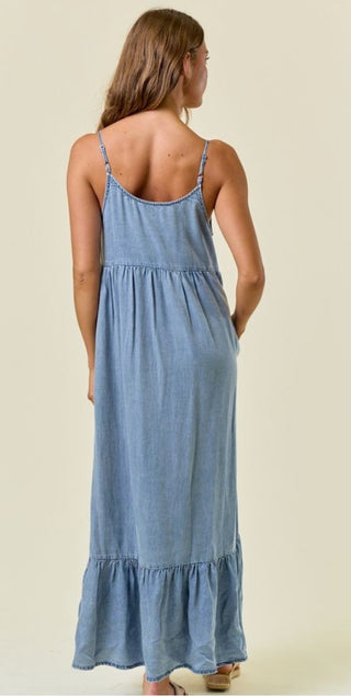 Willow Breeze Chambray Midi Dress