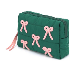 Pink Bows Quilted Puffer Pouch