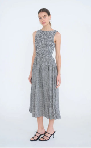 Classic Charm Gingham Midi Dress