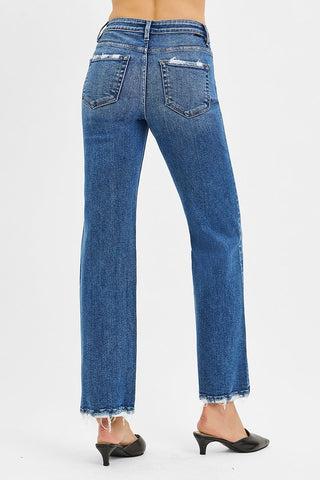 Sandra Distressed Ankle Straight Jeans