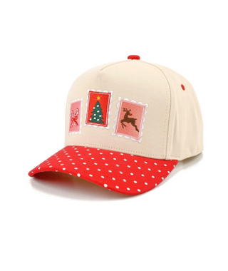 Merry Mail Christmas Stamp Trucker Hat