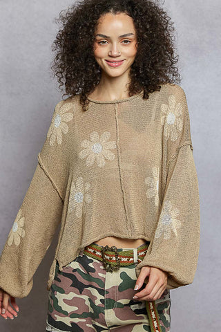 Daisy Drift Balloon Sleeve Sweater