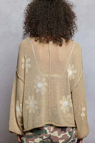 Daisy Drift Balloon Sleeve Sweater
