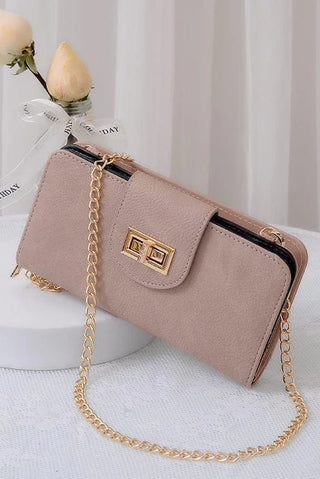 Turn Lock Crossbody Wallet