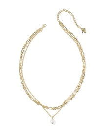 Aston Multi Strand Necklace Gold Freshwater Cultured Pearl