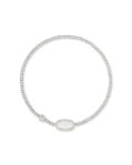 Grayson Stretch Bracelet in Rhodium Ivory Mother of Pearl