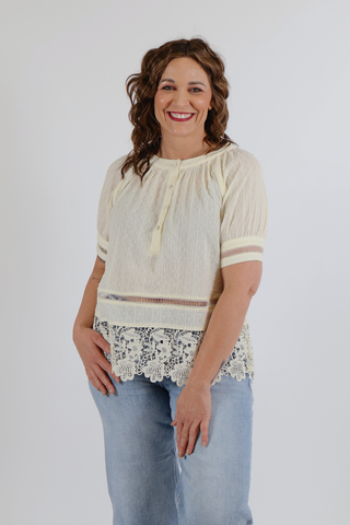 Grace & Charm Trim Blouse