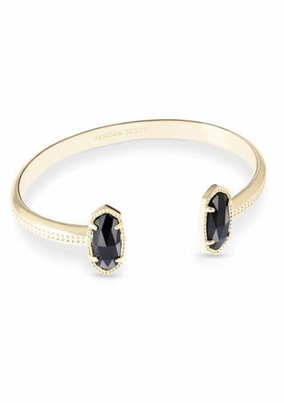 ACCESSORIES GOLDBLACK Kendra Elton Gold Black Opaque Glass Cuff Bracelet