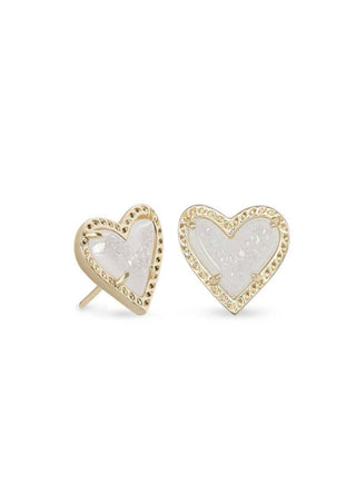 ACCESSORIES GOLDIRIDSCNTDRUSY Kendra Scott Ari Heart Drusy Stud Earring