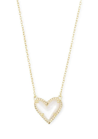 ACCESSORIES Kendra Scott Ari Heart Gold Ivory Mother-Of-Pearl Pendant Necklace