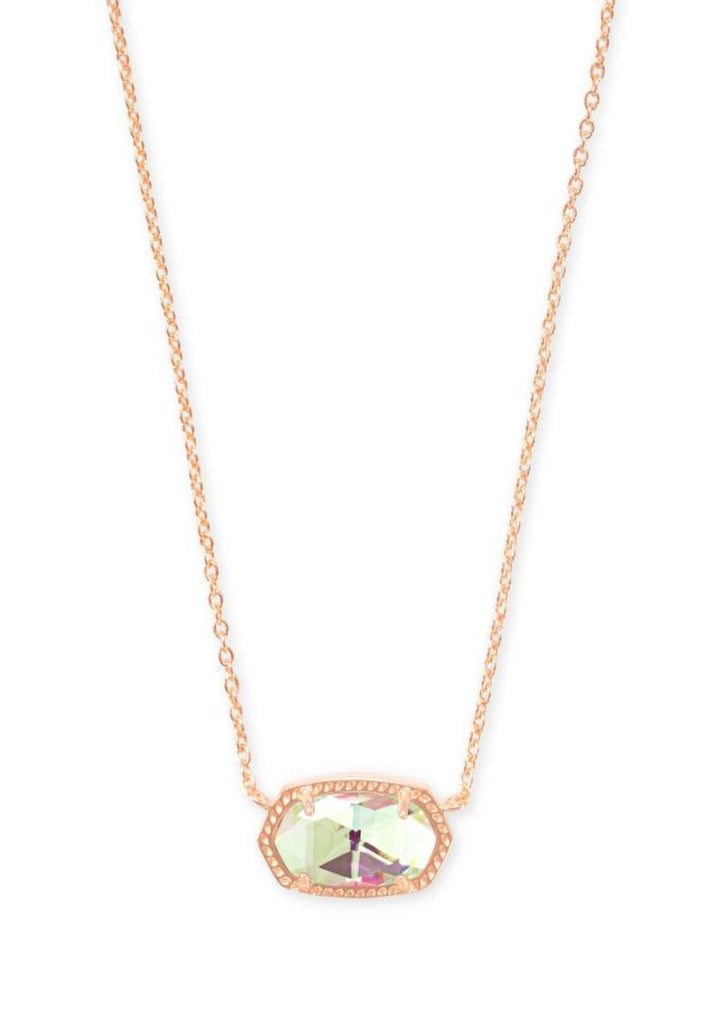ACCESSORIES RSGDICHROICGLASS Kendra Scott Elisa Rose Gold Dichroic Glass Pendant Necklace