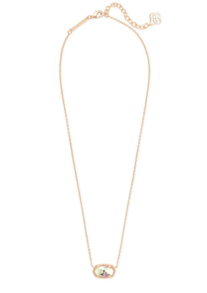 ACCESSORIES RSGDICHROICGLASS Kendra Scott Elisa Rose Gold Dichroic Glass Pendant Necklace