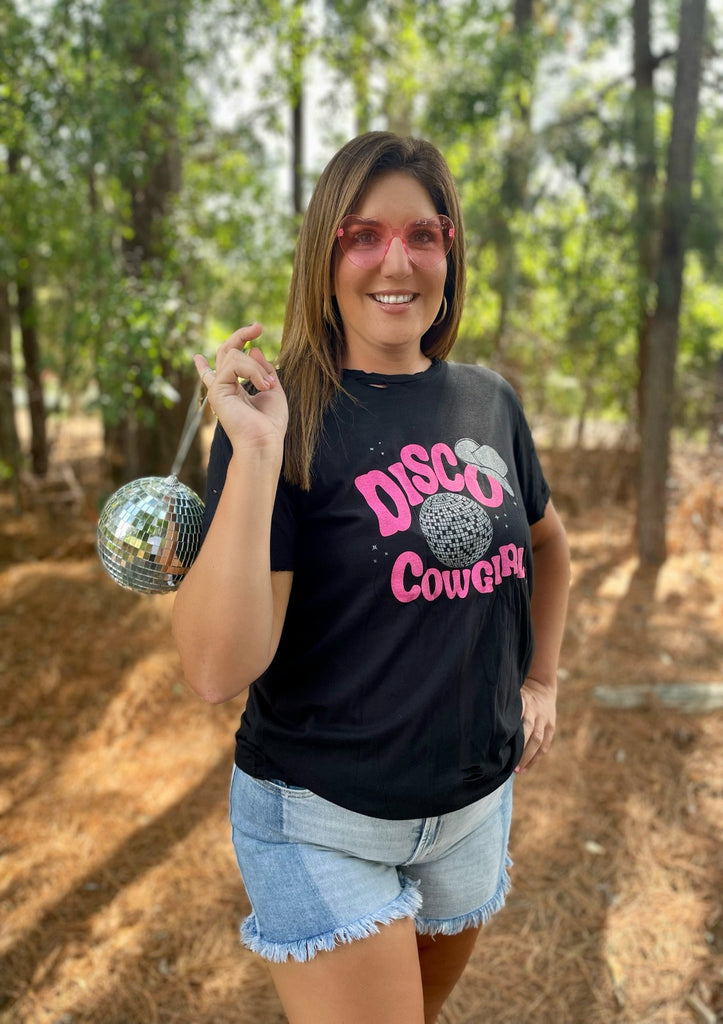 TOPS Disco Cowgirl Tshirt