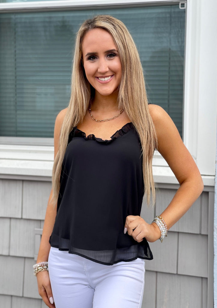 TOPS S / BLACK Classy Lady Tank Top
