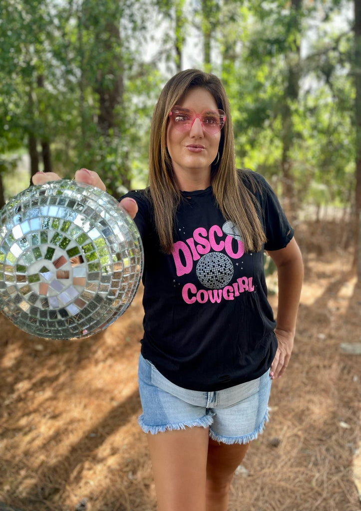 TOPS S Disco Cowgirl Tshirt