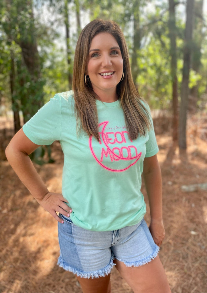 TOPS S / MINT Neon Moon Tshirt